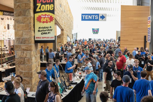 Crowds gather inside Sweetwater to take advantage of deals and attend workshops and performances