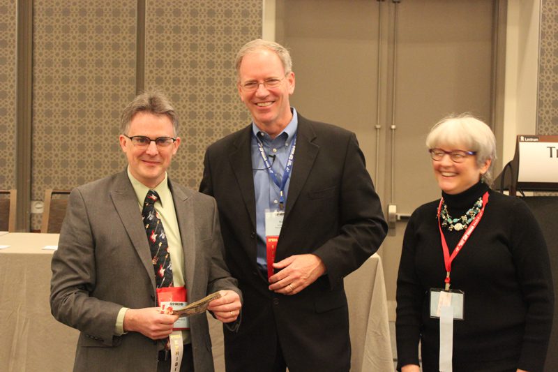 Myles Reck with Kevin Cranley and Madeleine Crouch.
