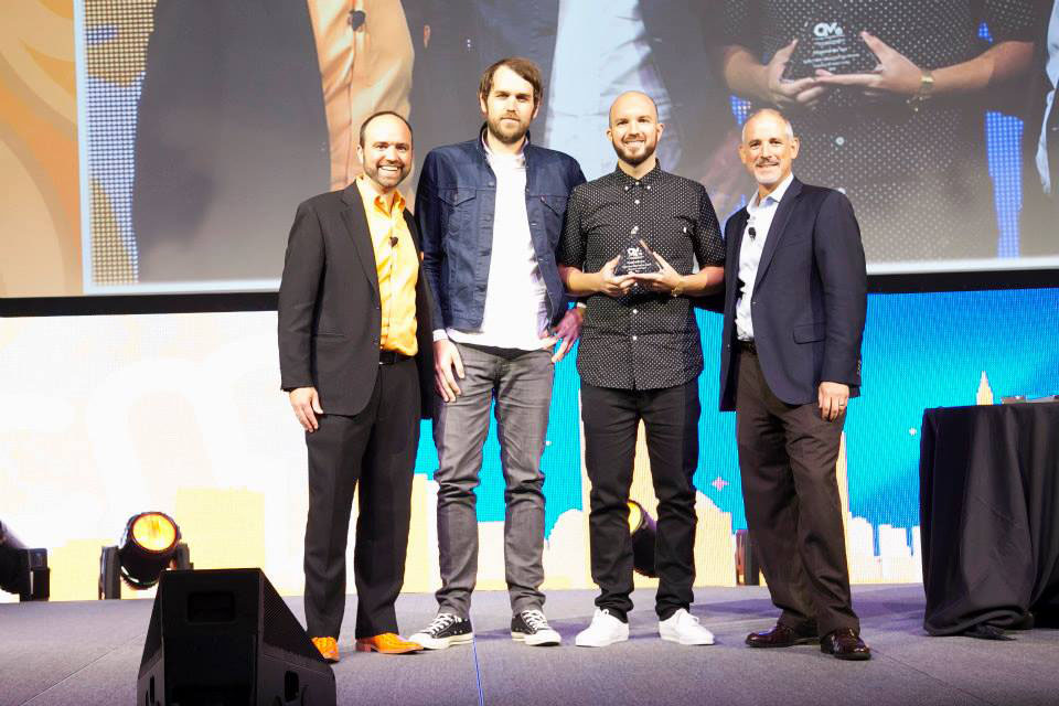 Pictured L-R: Joe Pulizzi, Founder, Content Marketing Institute; Dustin Hinz, VP of Brand Experience & Entertainment Marketing, Guitar Center; Lee Diskin, Manager of Video Production, Guitar Center; Matt Petersen. CEO, McMurry/TMG