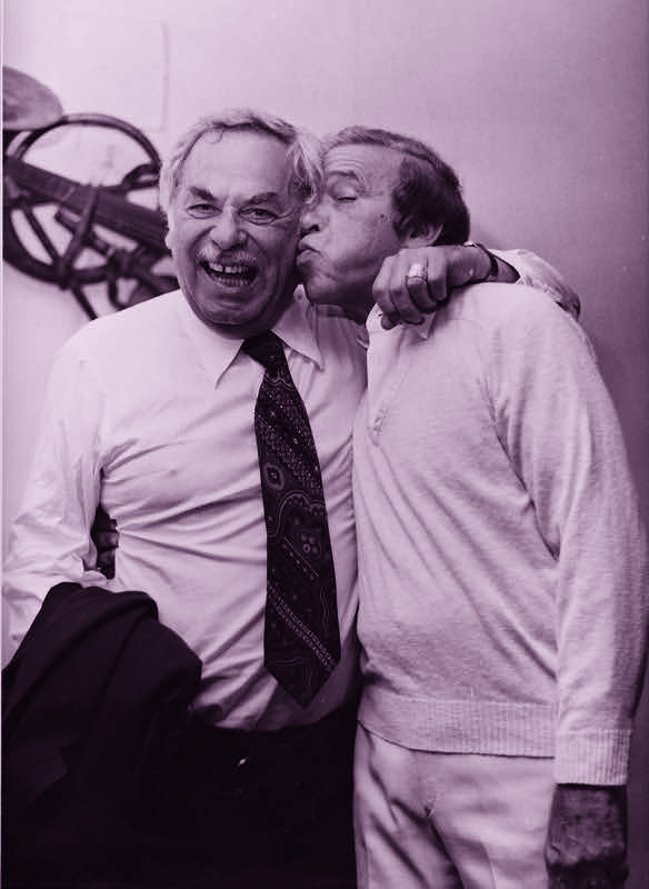 Armand and Buddy Rich share a playful moment. 