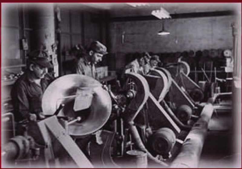 APM's Buffing Room, circa 1950.