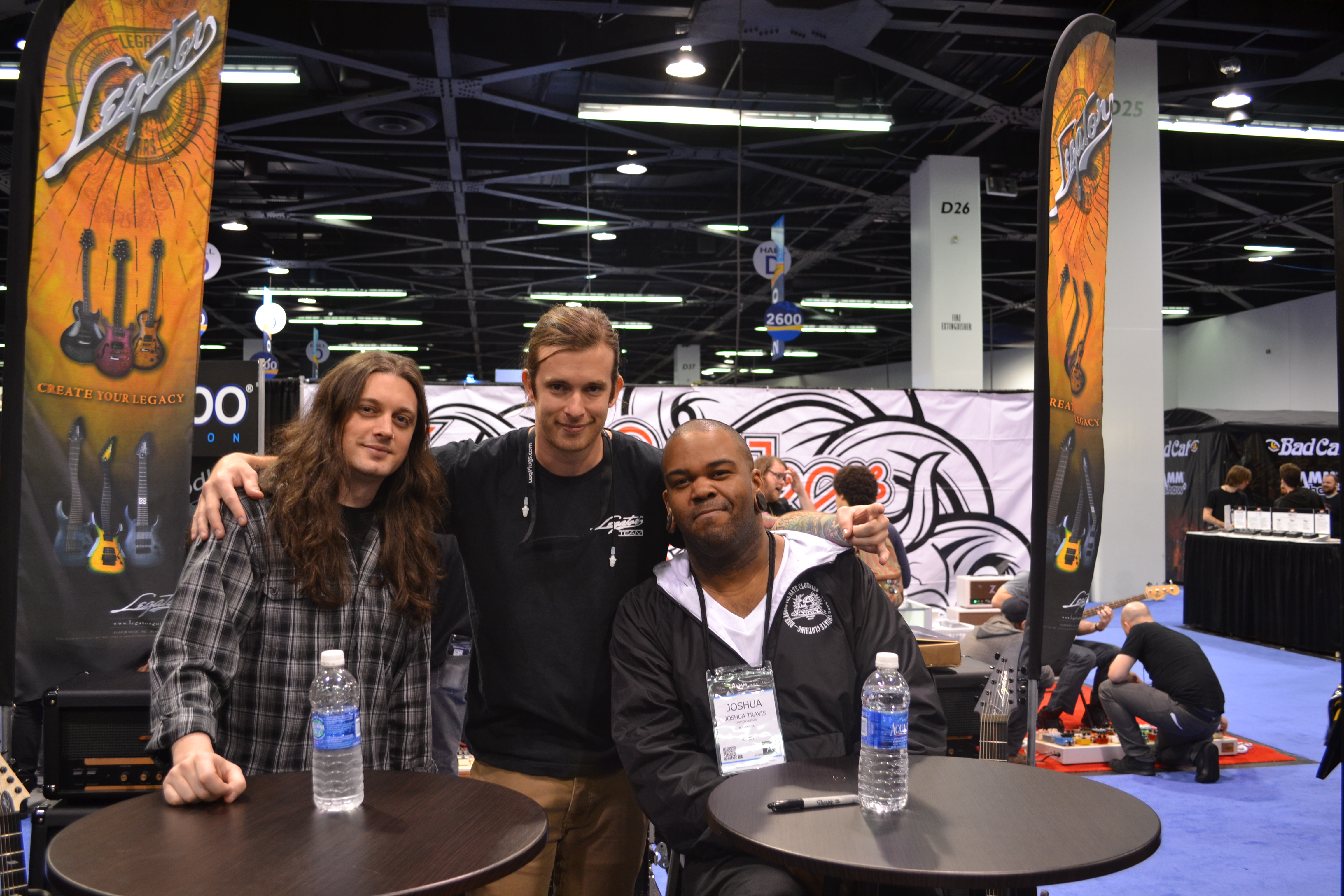 Jon Donais, Adam Romine, and Joshua Travis of Legator Guitars