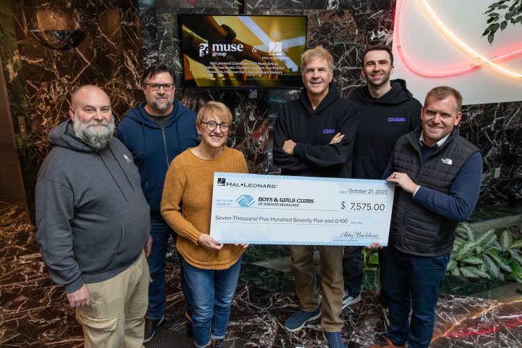 Derek Byrne, HL office manager; Chad Johnson, HL employee & teacher at B&G Club; Trish Dulka, HL VP Marketing Comms; Brad Smith & Lewis Smith, Chad Smith Foundation; and Mark Knapp, Assistant VP of Development at the Boys & Girls Clubs of Greater Milwaukee