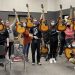 Students from Upperman High School in Baxter, TN, holding their new guitars, the result of a grant from the Guitar Center Music Foundation, who drew from Guitar Center’s in-store and online fundraising initiatives known as the “Round Up Your Change” program