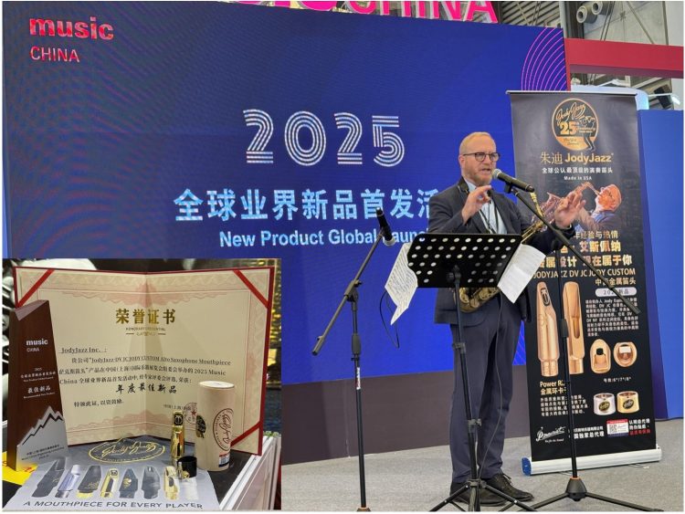 JodyJazz Founder & President Jody Espina presents the DV JC JODY CUSTOM at the Music China 2025 Best New Products Showcase
