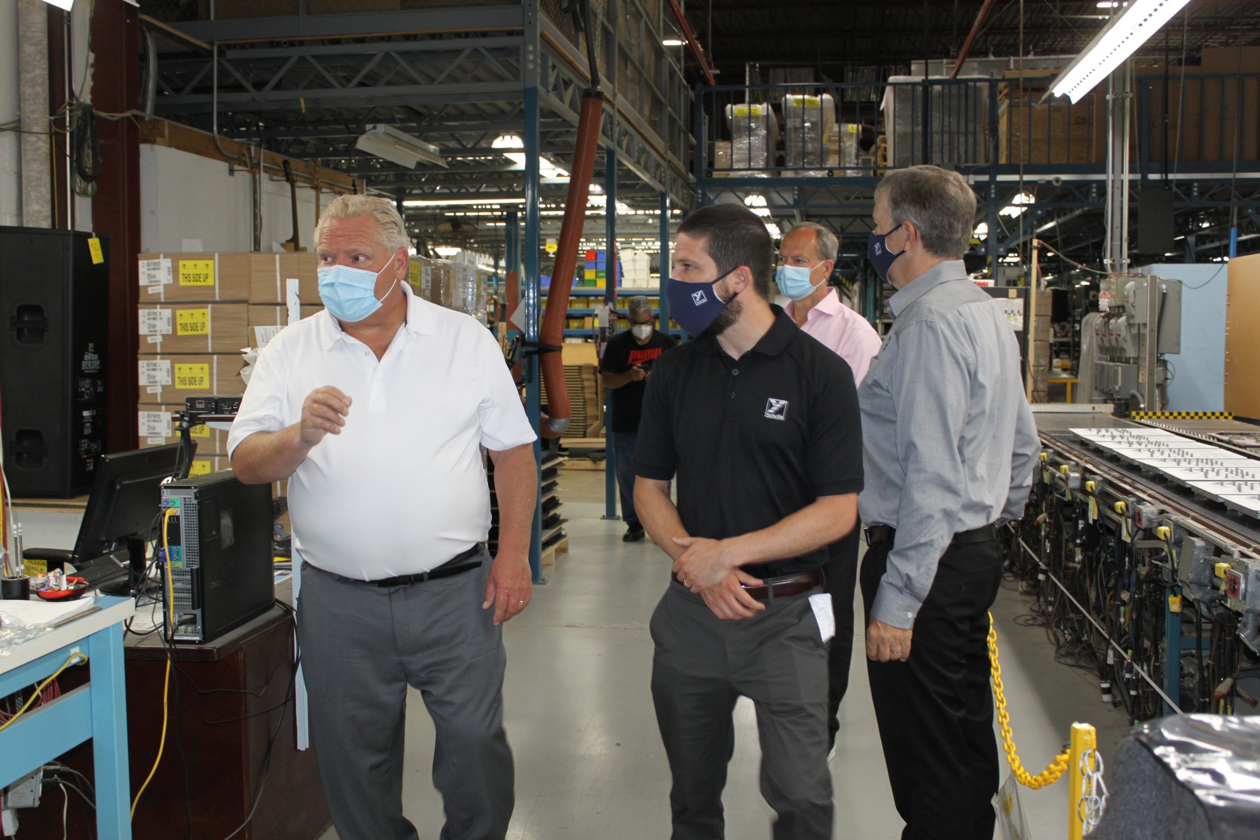Premier Doug Ford, Yorkville Engineer, Pete Till, Yorkville President , Steve Long, Pickering MPP Peter Bethlenfalvy