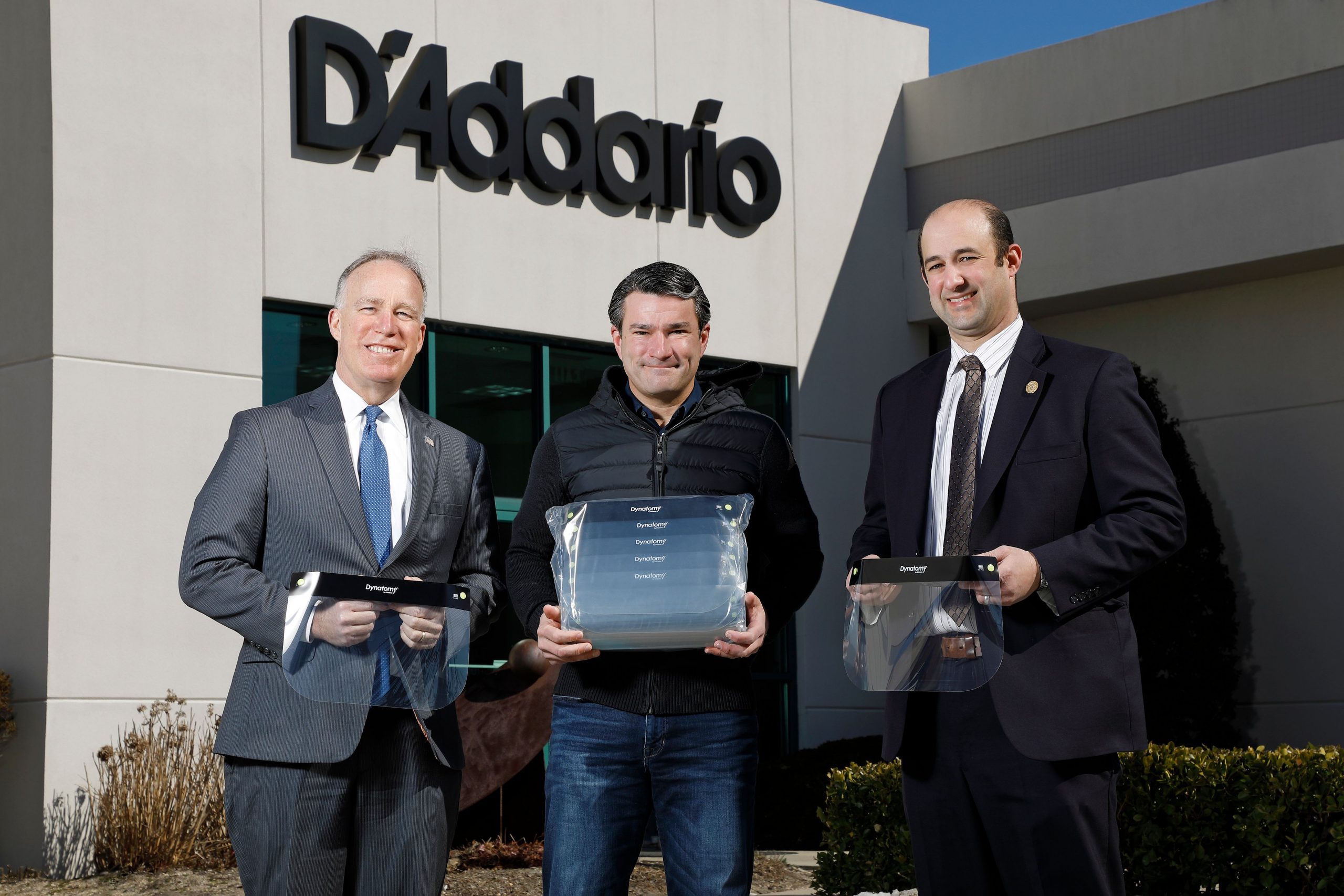 Suffolk County Legislator Tom Cilmi,
D’Addario CEO John D’Addario III, and Presiding Officer Robert Calarco