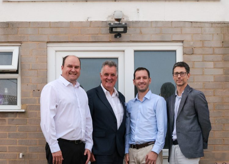 Steven Greenall (CEO, Denis Wick Products) / Stephen Wick (Retiring Board Chair, Denis Wick Products) / Francesco Passera (CEO, Music Center SRL) / Matteo Valagussa (CFO, Music Center SRL) at Denis Wick Products factory in Poole, Dorset, UK (5th August 2025)