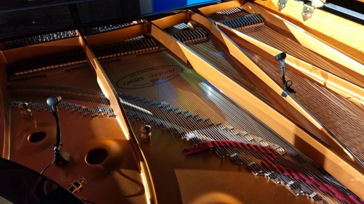 DPA 4011ES Cardioid Mics deployed on magnetic mounts inside the grand piano for the Gramophone Awards