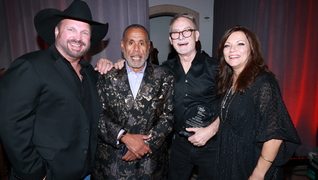 Garth Brooks, GCMF Gala Chair Herb Trawick, John McBride, and Martina McBride, at the 4th Guitar Center Music Foundation Annual Gala on September 11, 2025, at The Maybourne Hotel in Beverly Hills. Photo Credit: Arnold Turner