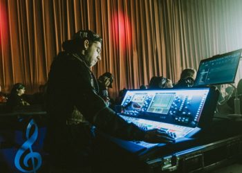 Taylor "Squid" Veraldi mixing front of house for From Ashes to New on a dLive S5000