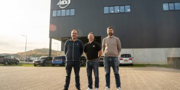 Damien de Saugy, Junior Product Manager – DJ & Lighting; Jerome Baudouin, ADJ Sales Manager; Stéphane Piquerez, Sacom AG Business Unit Manager – DJ & Lighting
