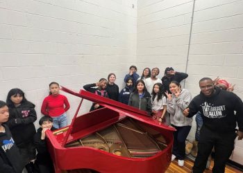 Students at Margaret Allen Middle School in Nashville, TN receive a piano from Gibson Gives