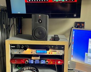 Ithaca College Recording Services setup, including a Focusrite Red 8Line interface