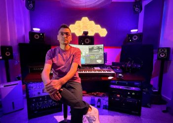 Rudy Bethancourt in his Dolby Atmos Studio, Nine Lives Immersive, which features KRK V-Series Monitors and KRK Subs