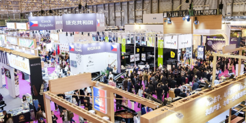 Visitors explored the German, Czech, and Italian pavilions in Hall E1