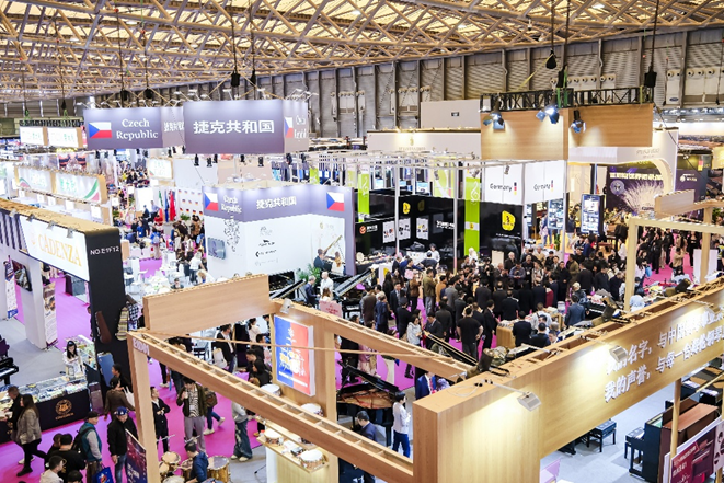 Visitors explored the German, Czech, and Italian pavilions in Hall E1