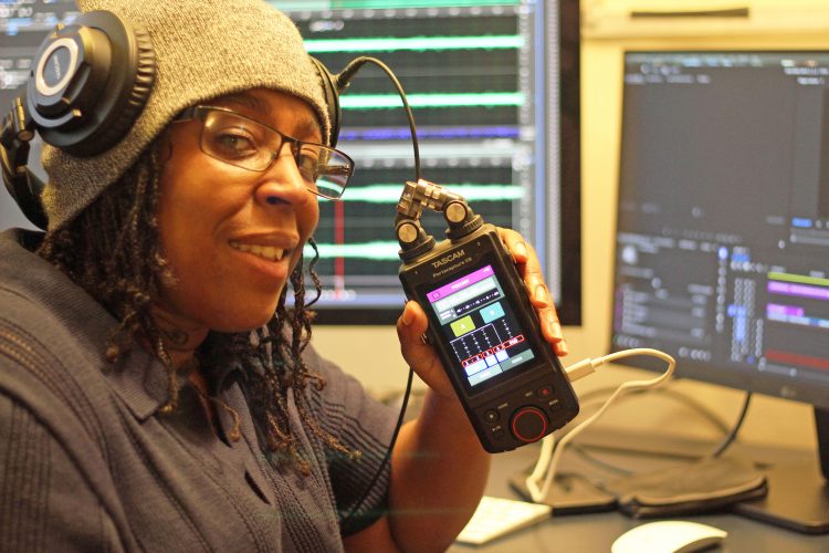 Krystal Dawn with her TASCAM Portacapture X8