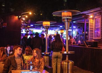Outdoor patio at Cornerstone Tavern