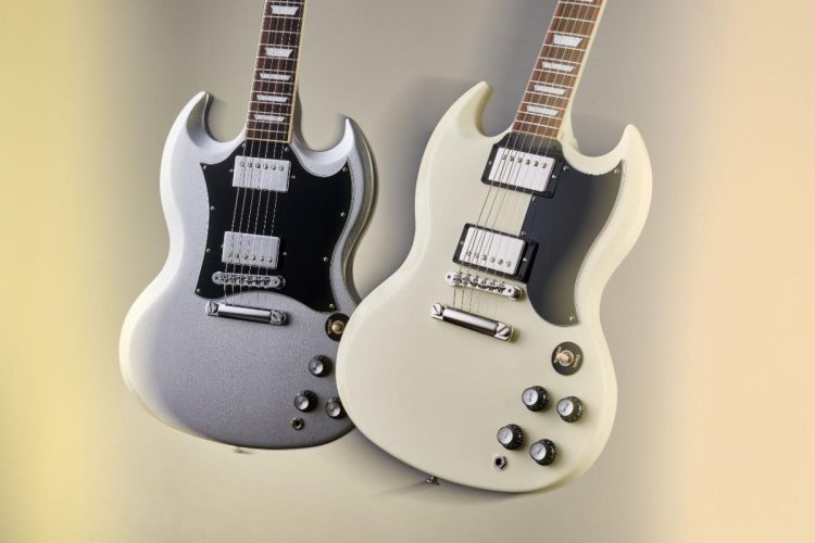 The Gibson Custom Color Series SG Standard in Silver Mist and the Gibson SG Standard ’61 in Classic White